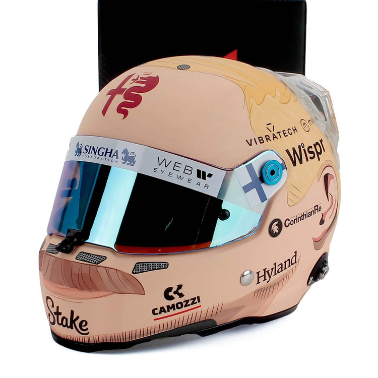 bike helmet with mullet 77 Bottas Bahrain GP 2023 “Mullet” 1:2 Mini Helmet