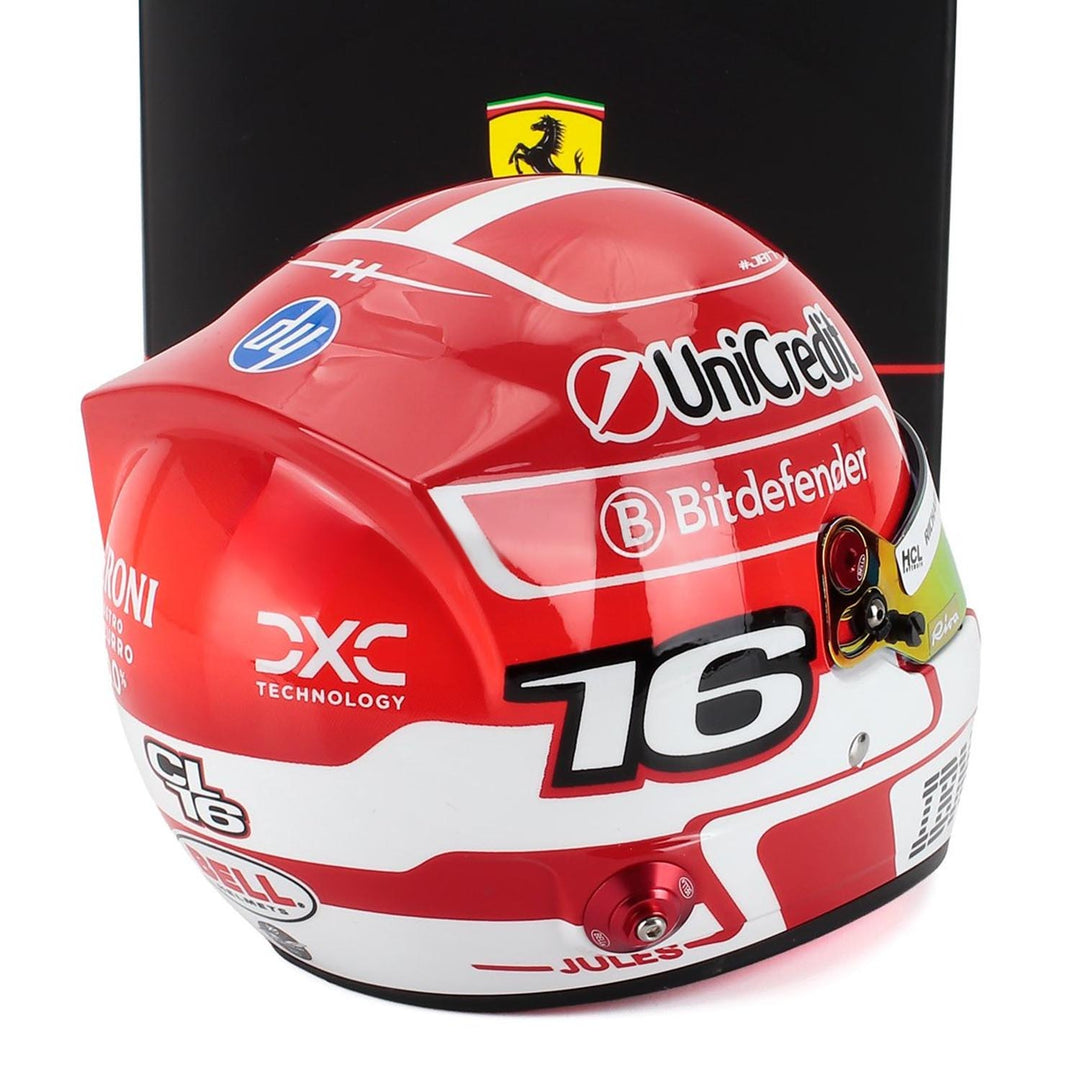 ferrari motorcycle helmet Poster | F1-2000 | Michael Schumacher replicating Charles Leclercs Helmet Scuderia Ferrari #16 Leclerc 2025