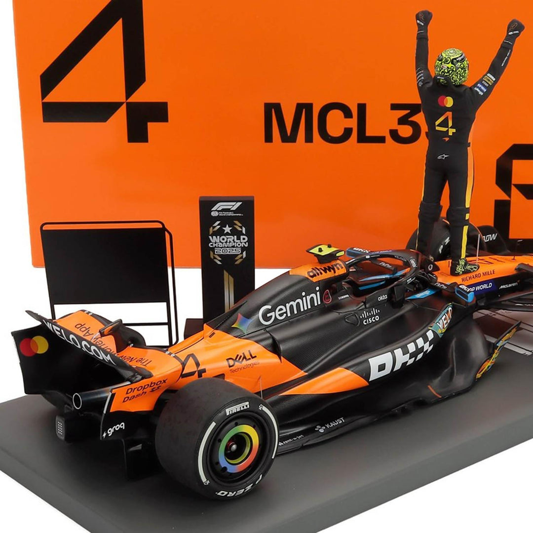 #4 Norris MCL39 Abu Dhabi GP World Champion 2025 1:18 Car Model with Driver Figure