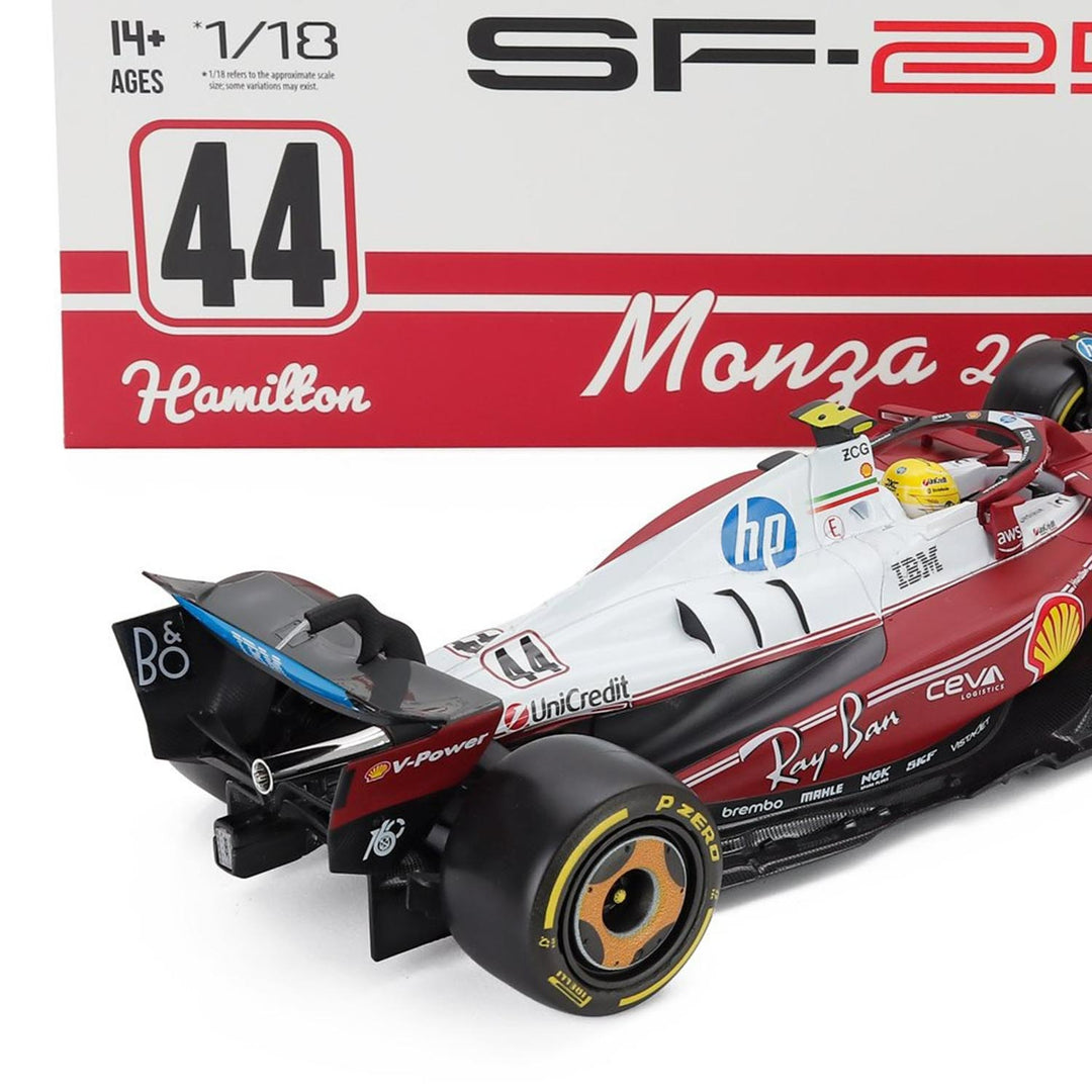 #44 Hamilton SF-25 Monza GP 2025 1:18 Car Model with Showcase