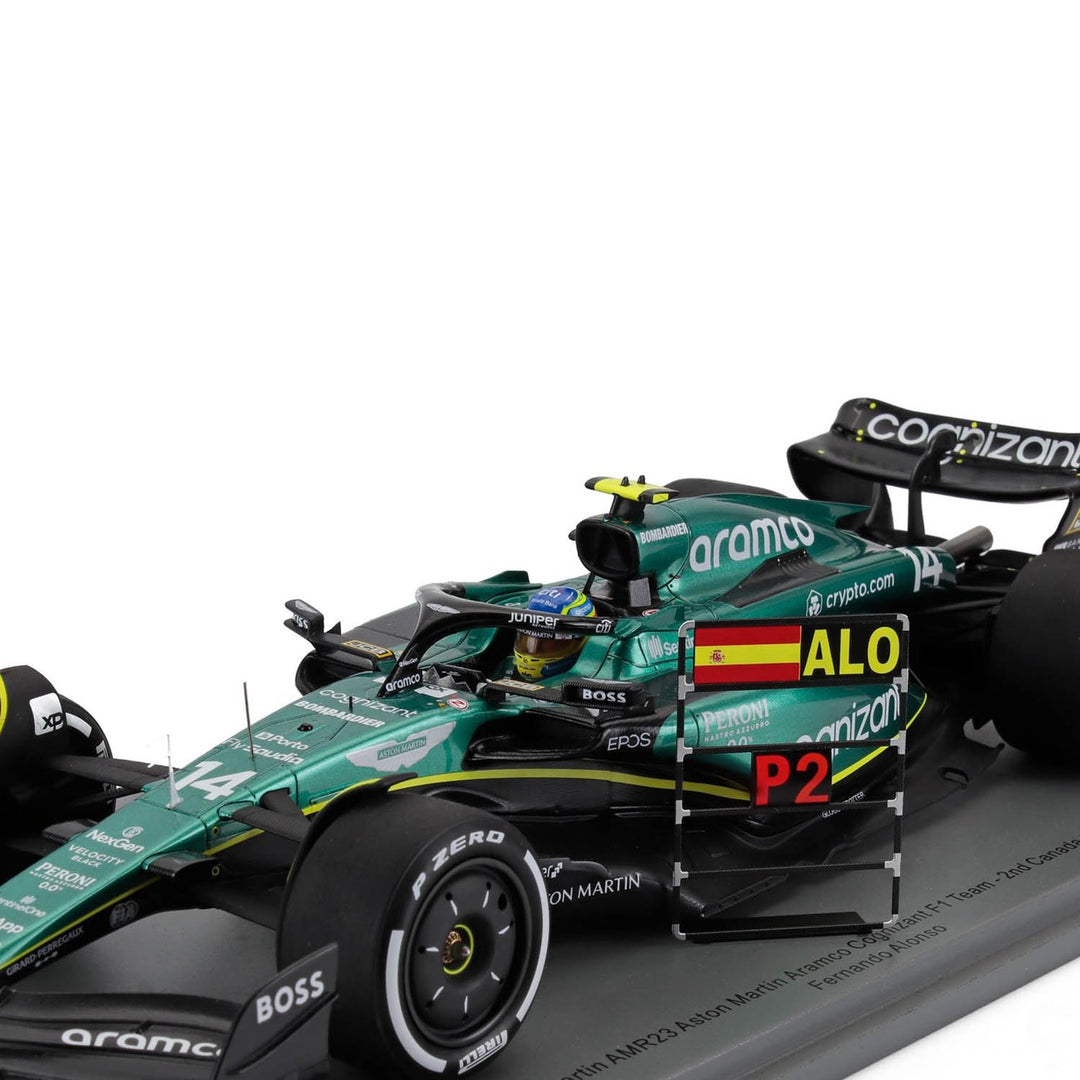 #14 Alonso AMR23 Canada GP 2nd Place 2023 1:18 Car Model