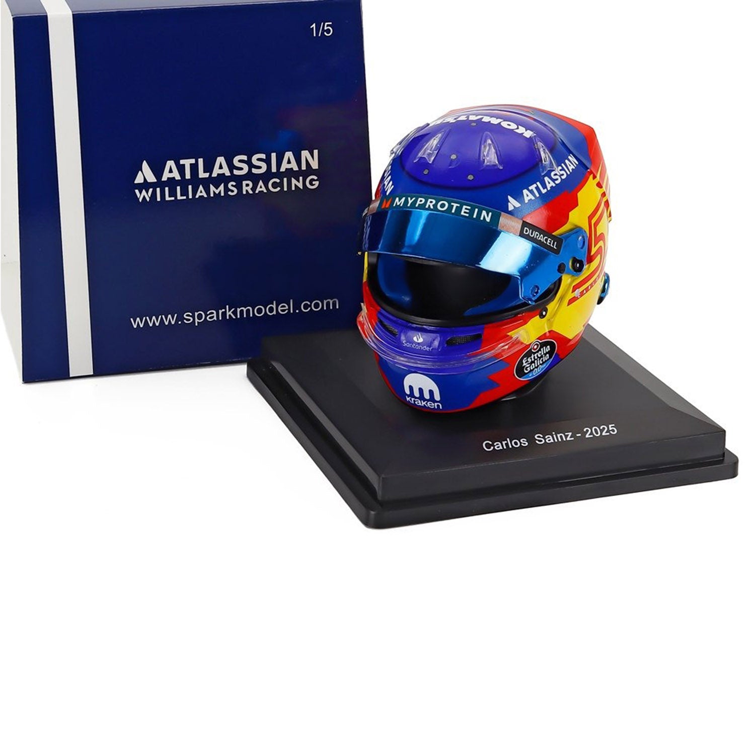 Williams Racing #55 Sainz 2025 Season 1:5 Mini Helmet - Official