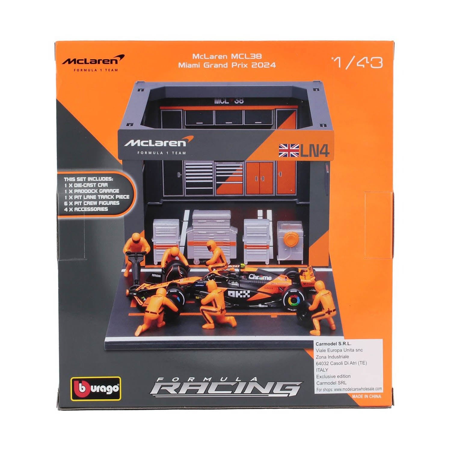 4 Norris MCL38 Pit Stop Diorama 2024 1:43 Car Model Set – Fueler