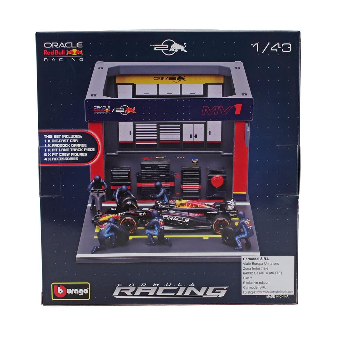 #1 Verstappen RB19 Pit Stop Diorama World Champion 2023 1:43 Car Model Set
