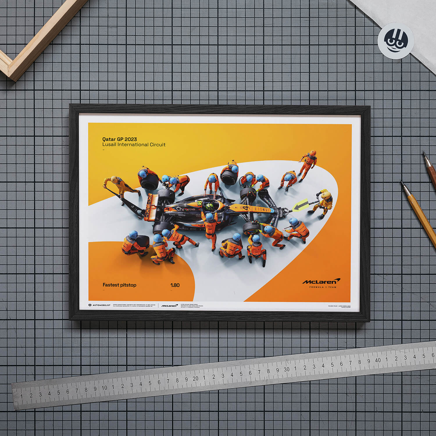 1.80 - World Record Fastest Pit Stop - 
2023 | Large - McLaren F1 - Fueler™ - PROD01004858 - fueler.store - Poster