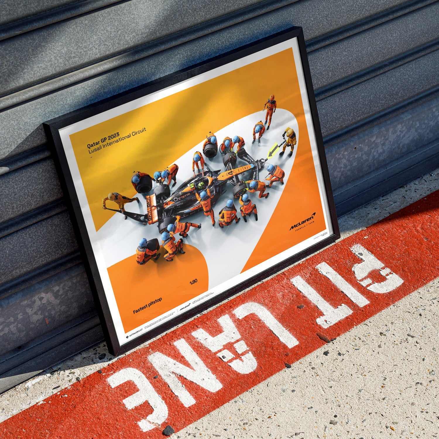 1.80 - World Record Fastest Pit Stop - 
2023 | Large - McLaren F1 - Fueler™ - PROD01004858 - fueler.store - Poster