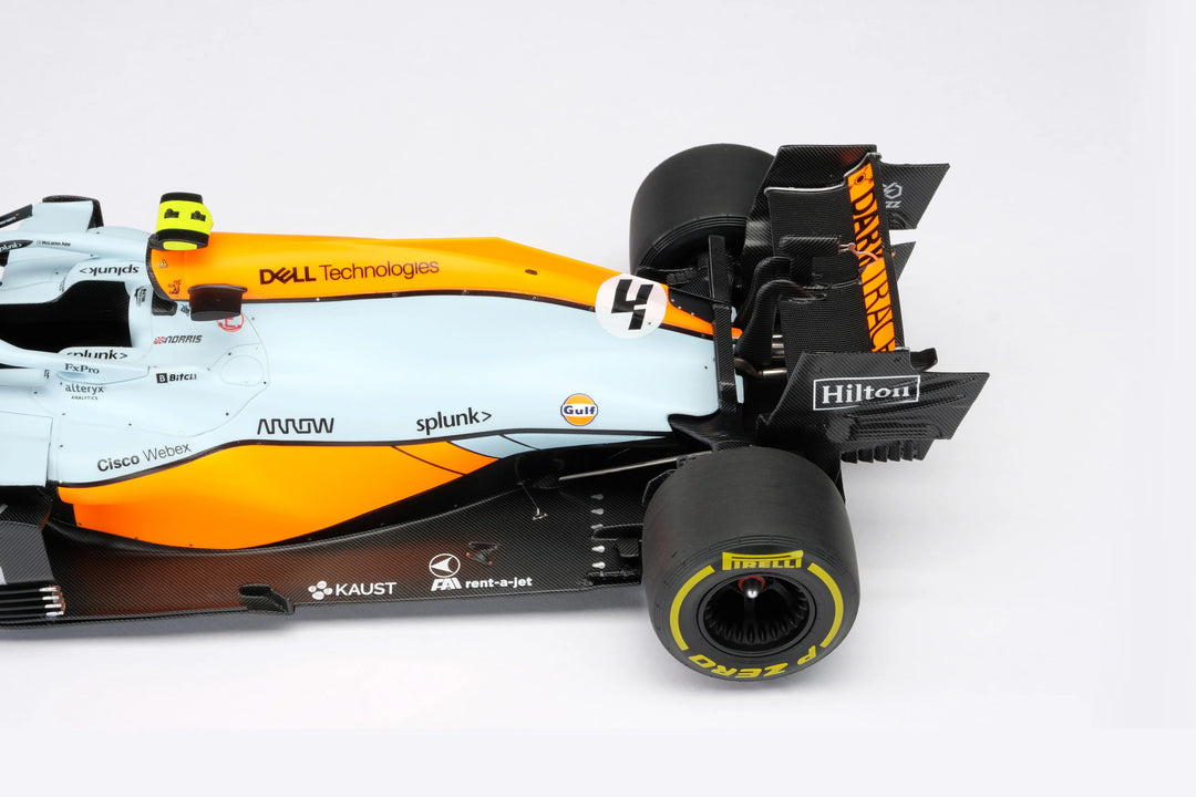 McLaren F1 - #4 Norris MCL35M 2021 Monaco Grand Prix (Gulf Livery) 1:18 Amalgam Car Model - Car Model - Fueler™ 
