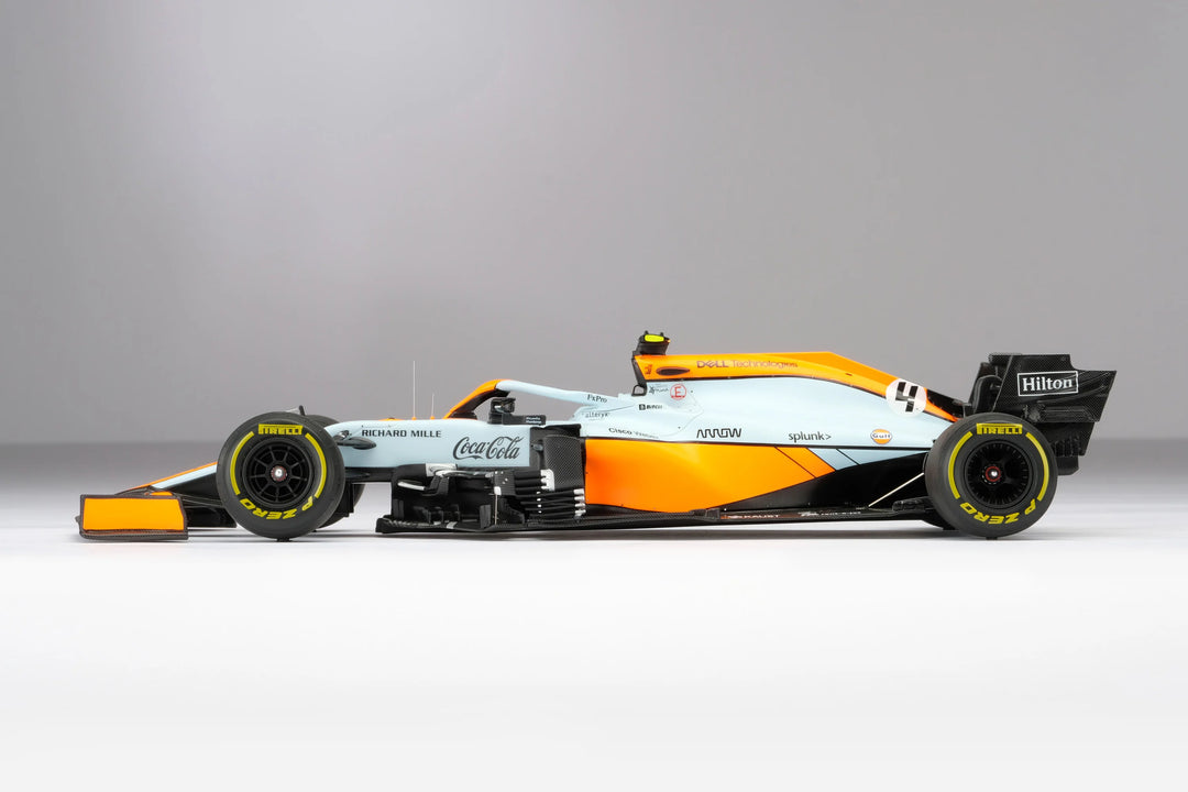 McLaren F1 - #4 Norris MCL35M 2021 Monaco Grand Prix (Gulf Livery) 1:18 Amalgam Car Model - Car Model - Fueler™ 