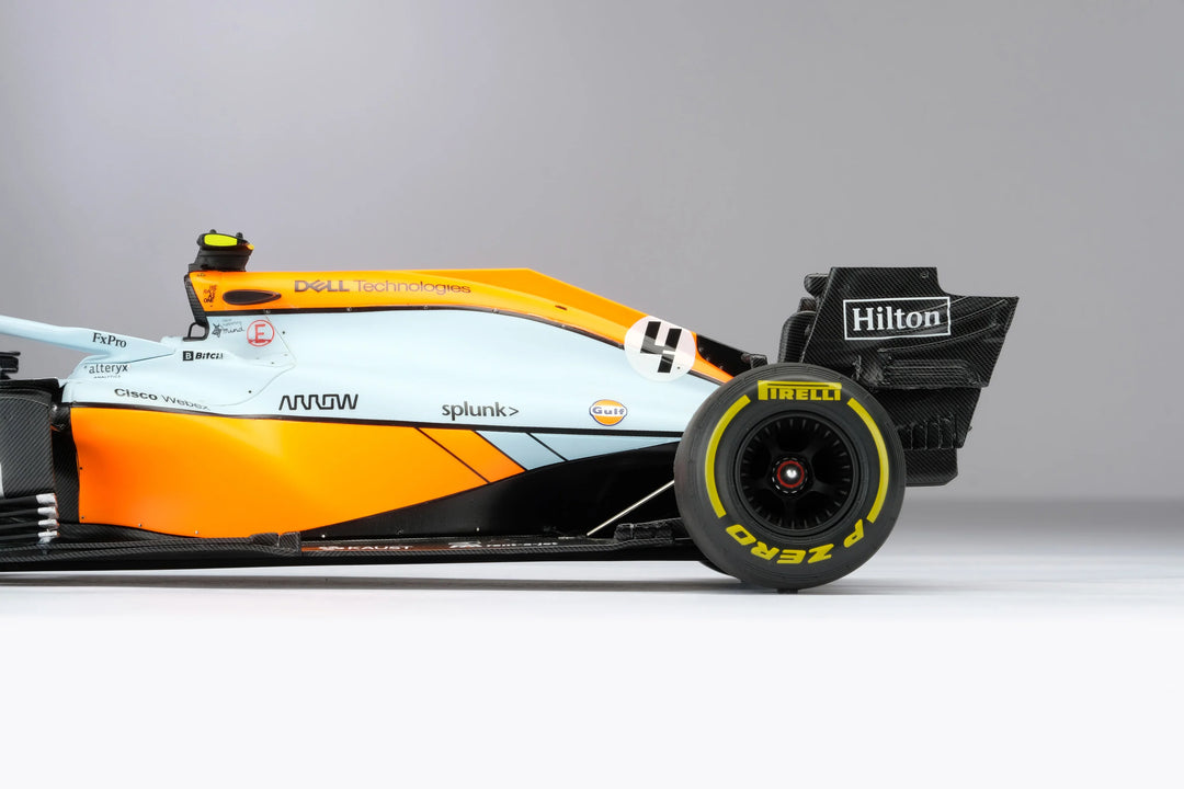McLaren F1 - #4 Norris MCL35M 2021 Monaco Grand Prix (Gulf Livery) 1:18 Amalgam Car Model - Car Model - Fueler™ 