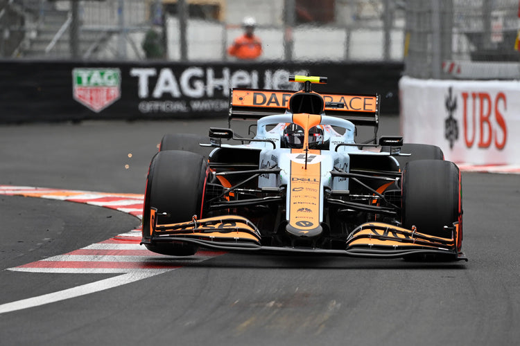 McLaren F1 - #4 Norris MCL35M 2021 Monaco Grand Prix (Gulf Livery) 1:18 Amalgam Car Model - Car Model - Fueler™ 