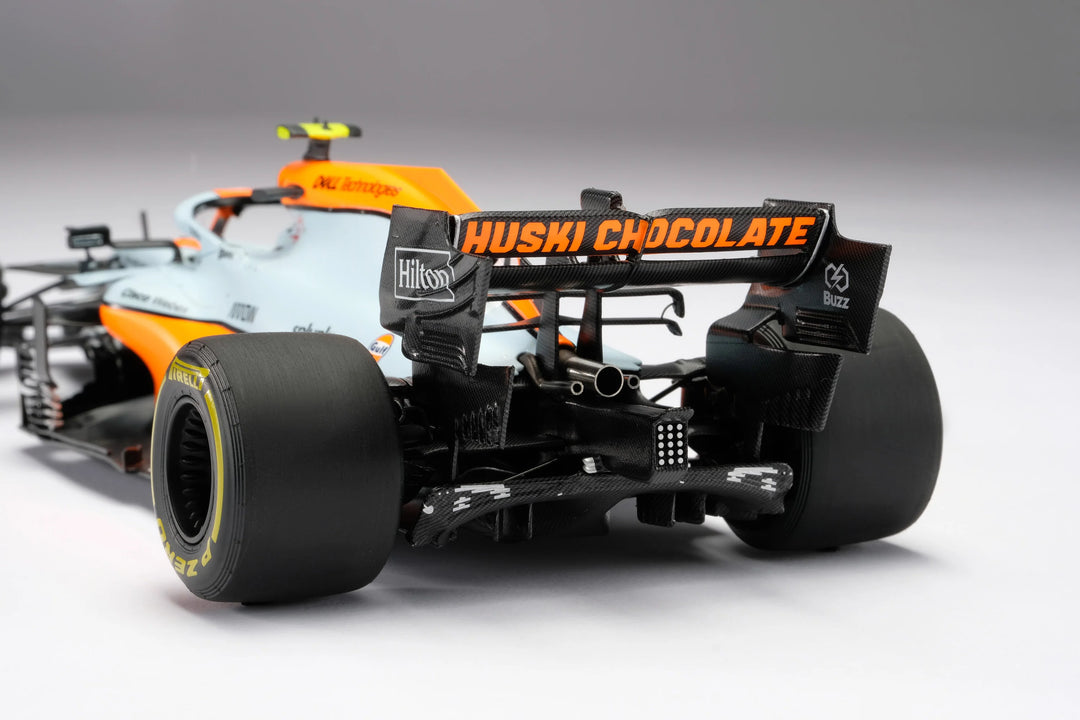 McLaren F1 - #4 Norris MCL35M 2021 Monaco Grand Prix (Gulf Livery) 1:18 Amalgam Car Model - Car Model - Fueler™ 