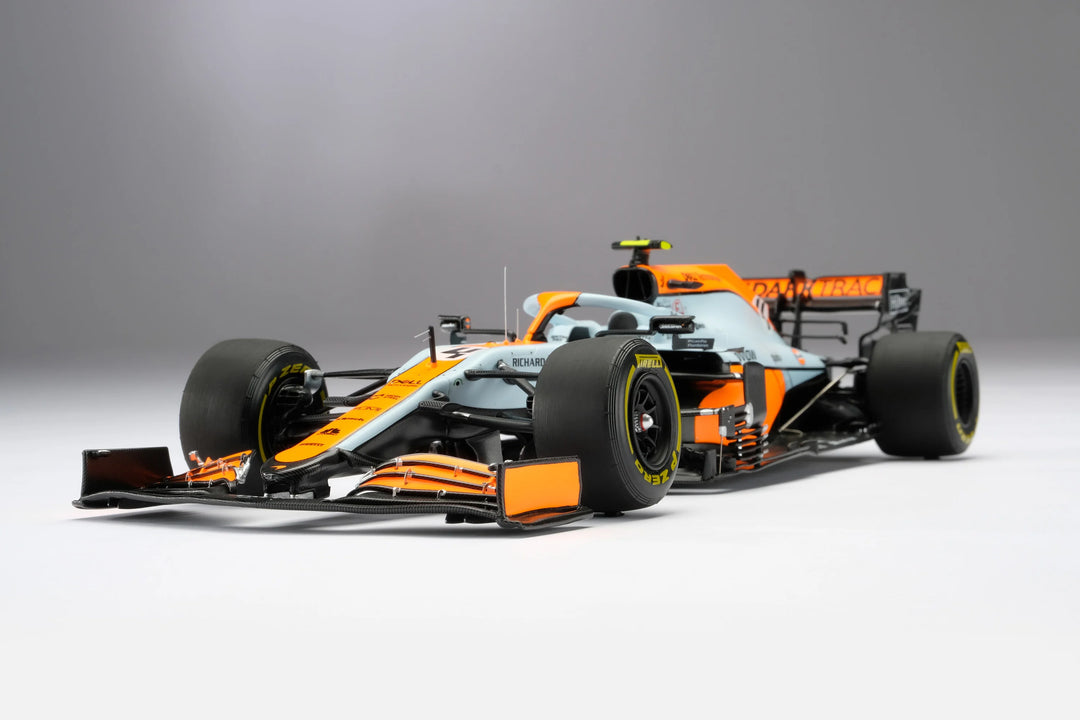 McLaren F1 - #4 Norris MCL35M 2021 Monaco Grand Prix (Gulf Livery) 1:18 Amalgam Car Model - Car Model - Fueler™ 