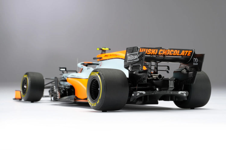 #4 Norris MCL35M 2021 Monaco Grand Prix (Gulf Livery) 1:18 Amalgam Car Model - McLaren F1 - Fueler™ - M6185-M4N - fueler.store - Car Model