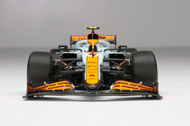 #4 Norris MCL35M 2021 Monaco Grand Prix (Gulf Livery) 1:18 Amalgam Car Model - McLaren F1 - Fueler™ - M6185-M4N - fueler.store - Car Model