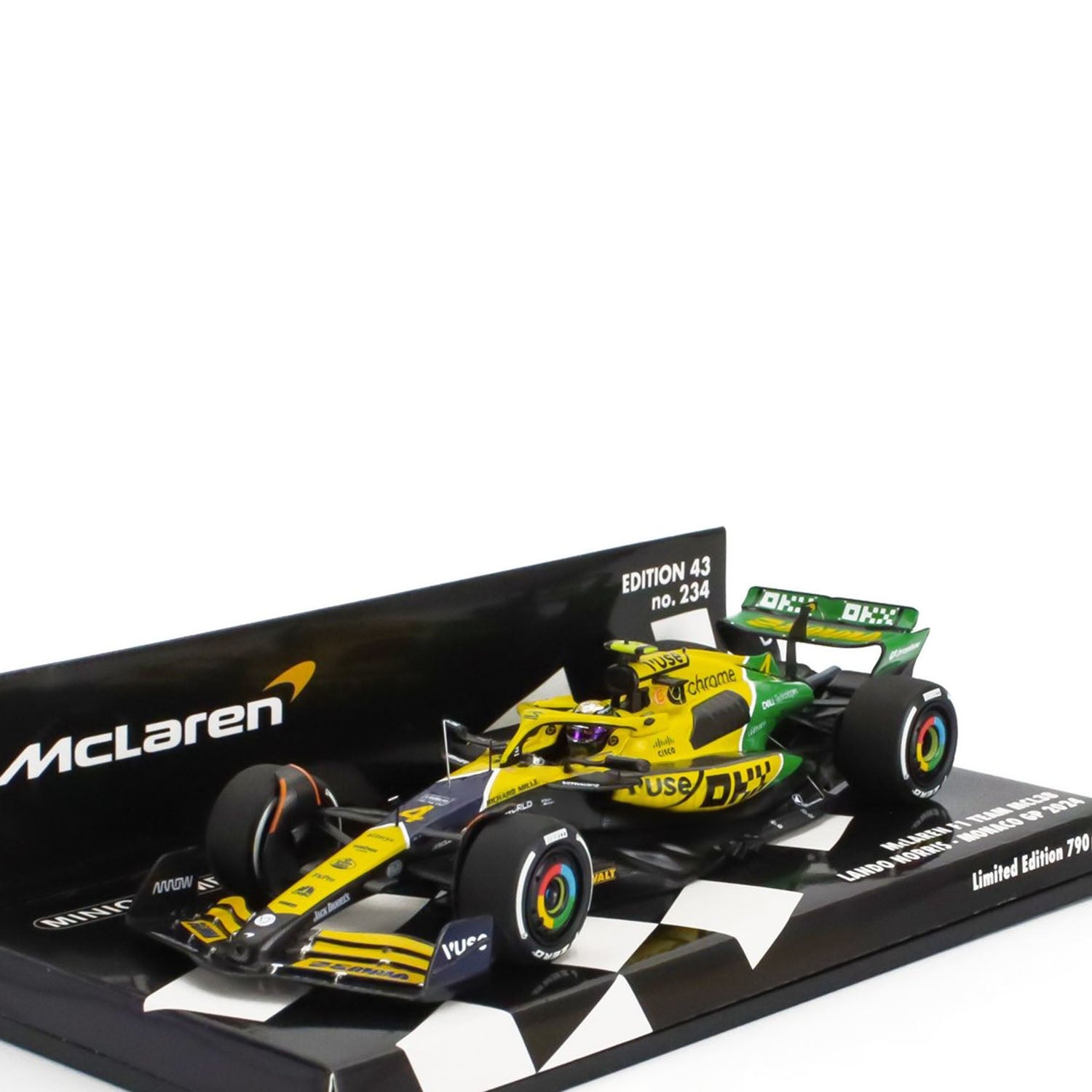 McLaren F1 - #4 Norris MCL38 Monaco GP 4th Place 2024 1:43 Minichamps Car Model - Car Model - Fueler™ 