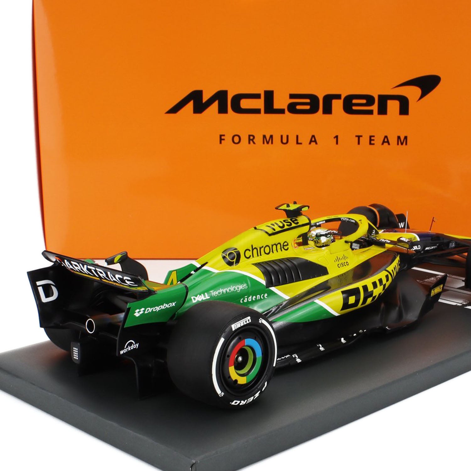 4 Norris MCL38 Monaco GP Senna 30th Edition 1:18 Minichamps Car