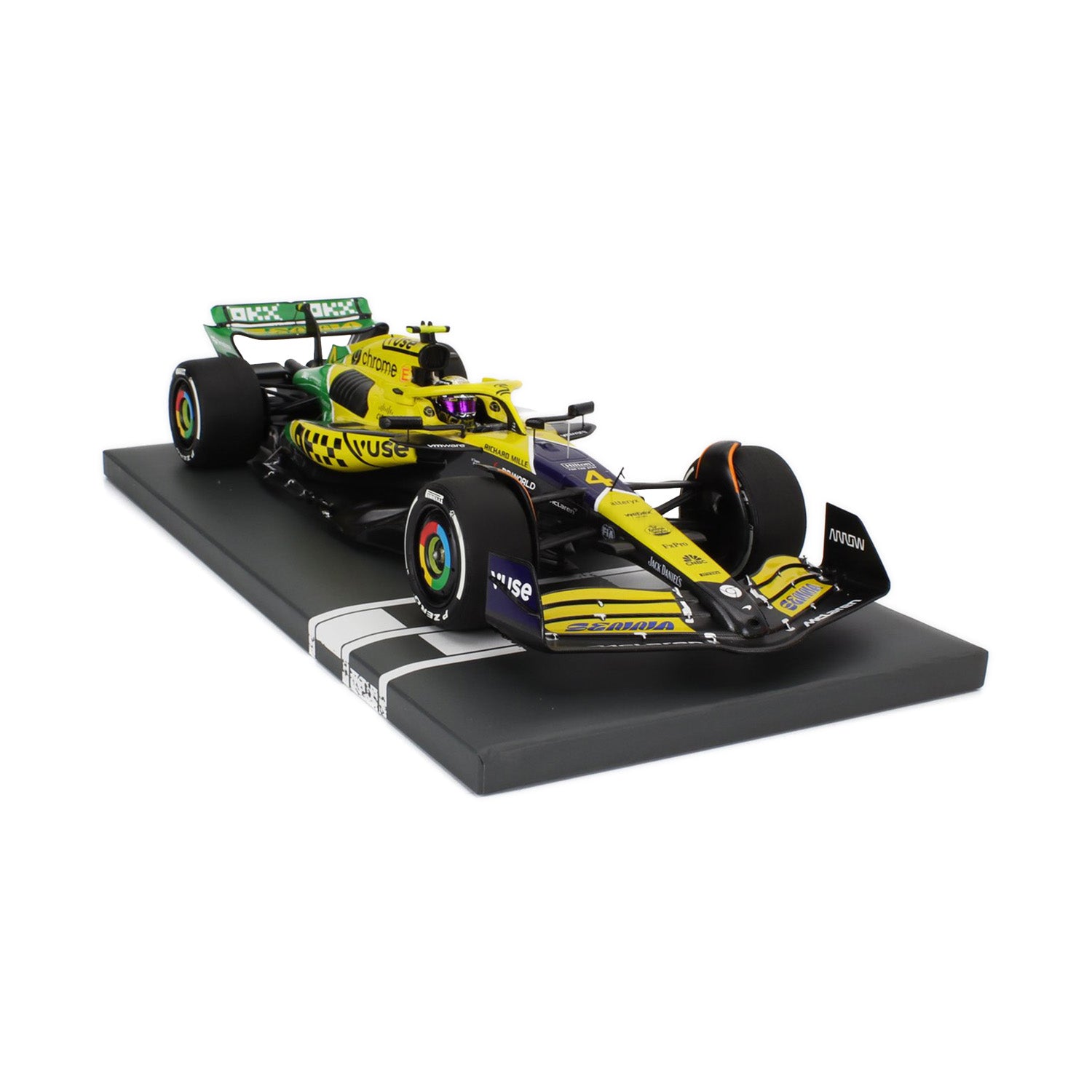 4 Norris MCL38 Monaco GP Senna 30th Edition 1:18 Minichamps Car