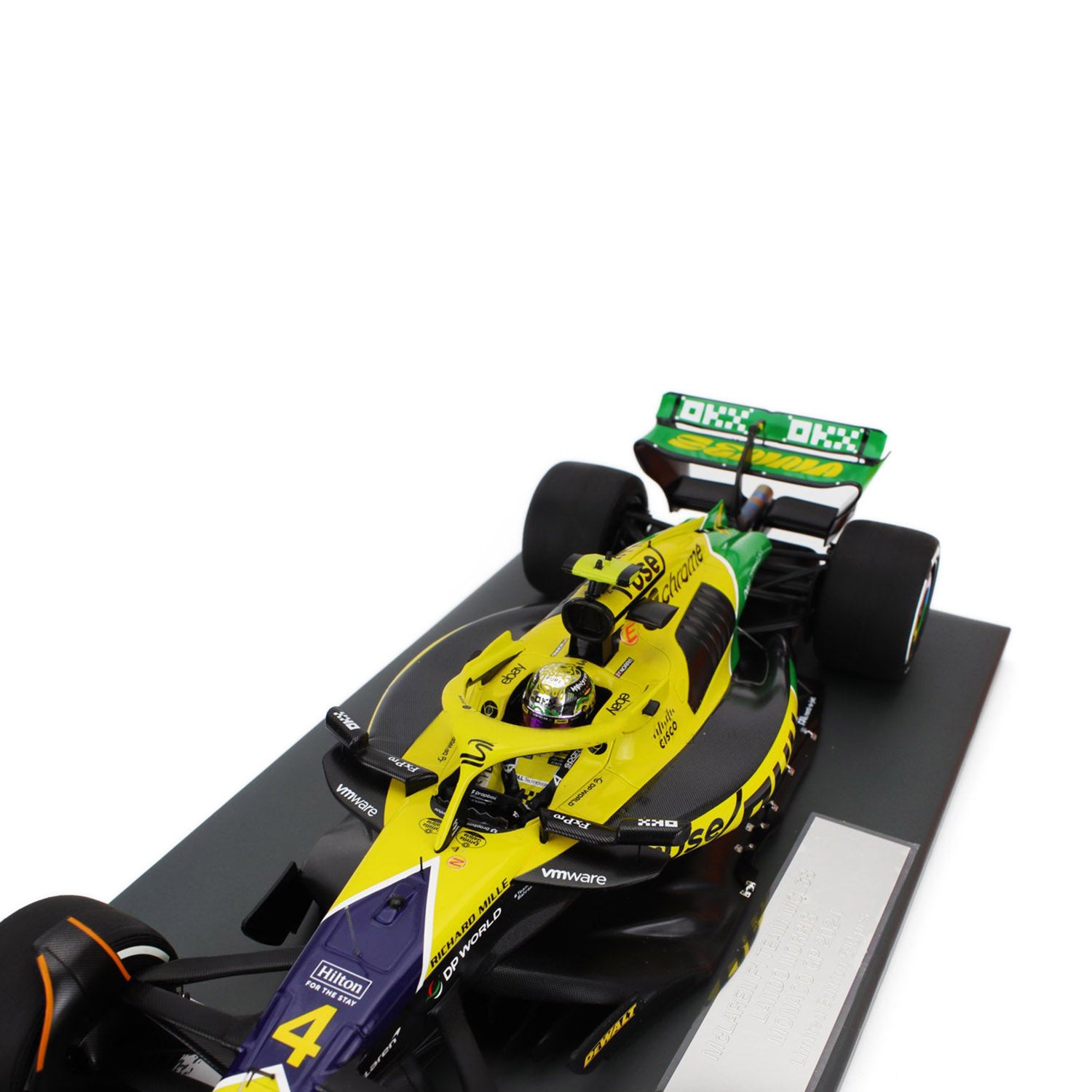 McLaren F1 - #4 Norris MCL38 Monaco GP Senna 30th Edition 1:18 Minichamps Car Model - Car Model - Fueler™ 