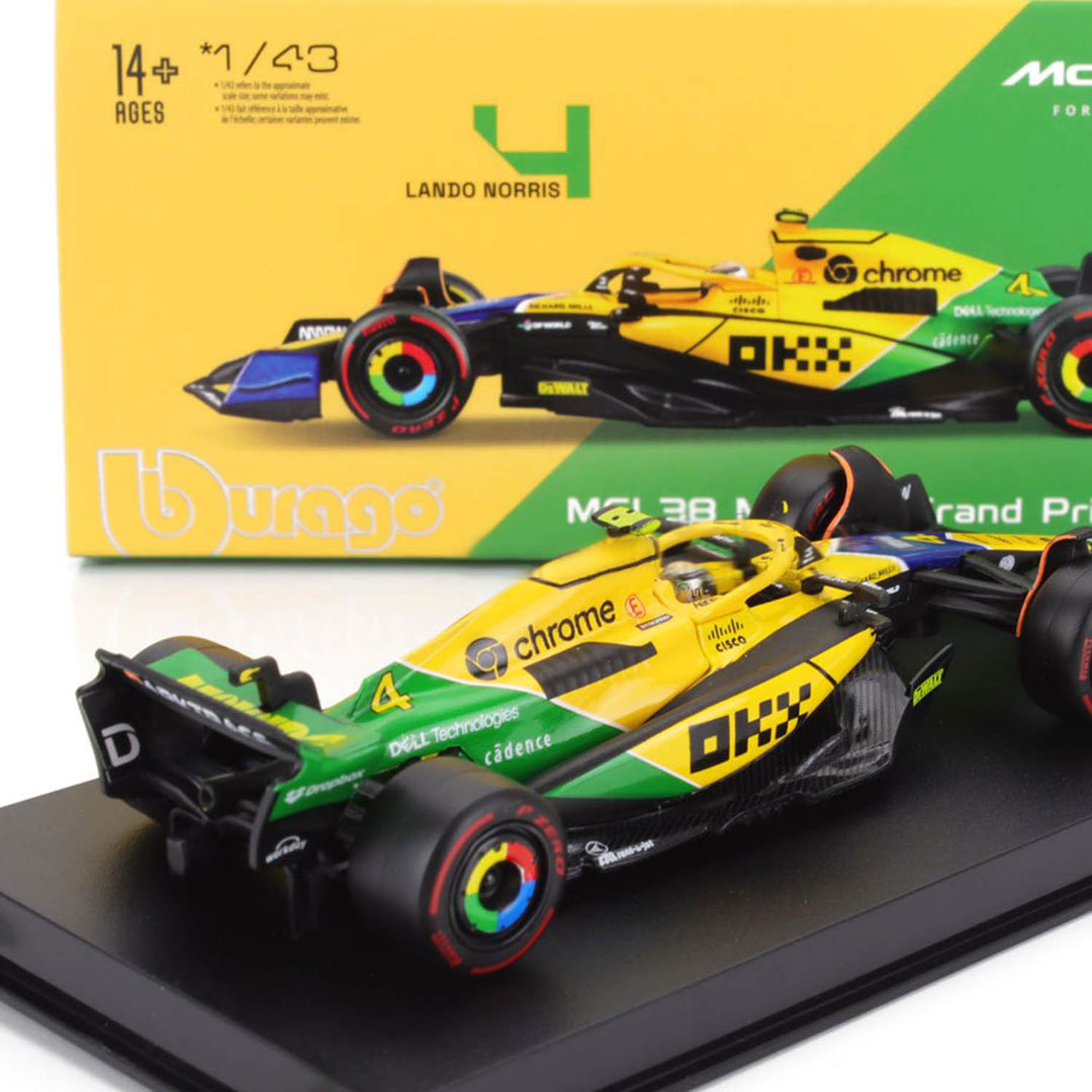#4 Norris MCL38 Monaco GP Senna 30th Edition 1:43 Car Model - McLaren F1 - Fueler™ - 18-38215-N-SENNA - fueler.store - Car Model