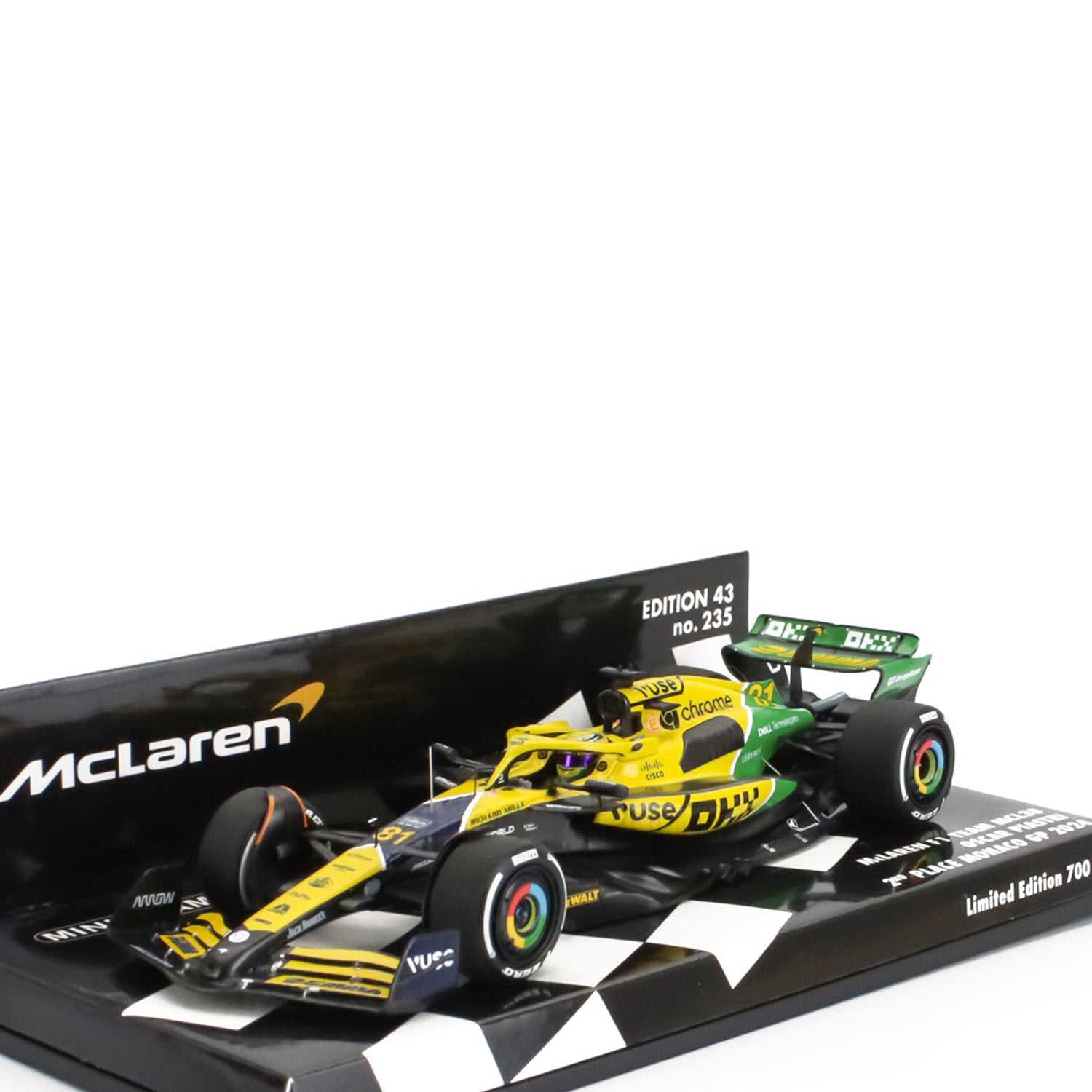 McLaren F1 - #81 Piastri MCL38 Monaco GP 2nd Place 2024 1:43 Car Model - Car Model - Fueler™ 