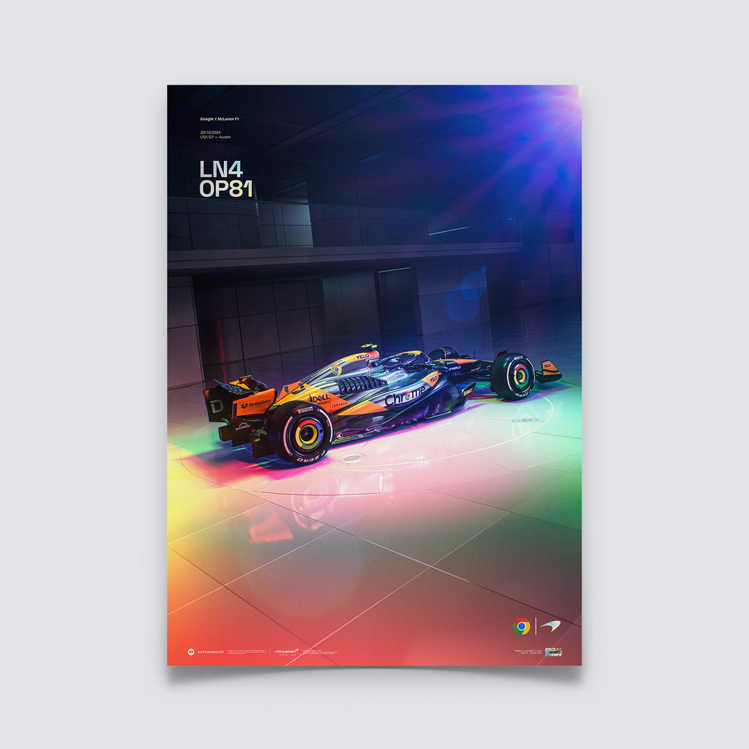 Chrome Livery | US Grand Prix 2024 | Collector’s Edition Poster | Large - McLaren F1 - Fueler™ - PROD01005034 - fueler.store - Poster