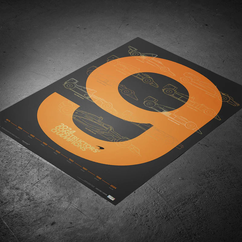 F1® World Constructors' Champions - 2024 - History | Collector's Edition Poster | Large - McLaren F1 - Fueler™ - PROD01005065 - fueler.store - Poster