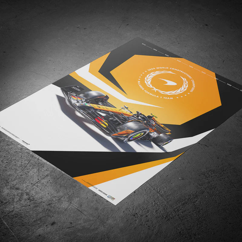 F1® World Constructors' Champions - 2024 | Limited Edition Poster | Large - McLaren F1 - Fueler™ - PROD01005066 - fueler.store - Poster