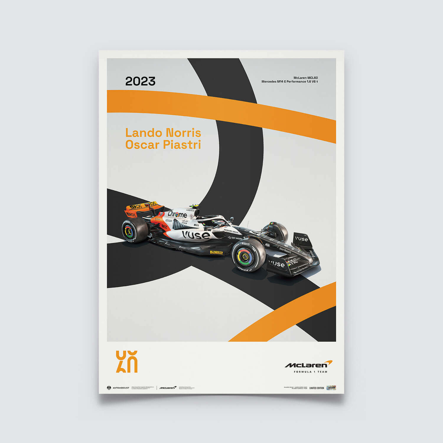 MCL60 | 2023 60th Anniversary | Large - McLaren F1 - Fueler™ - PROD01004555 - fueler.store - Poster