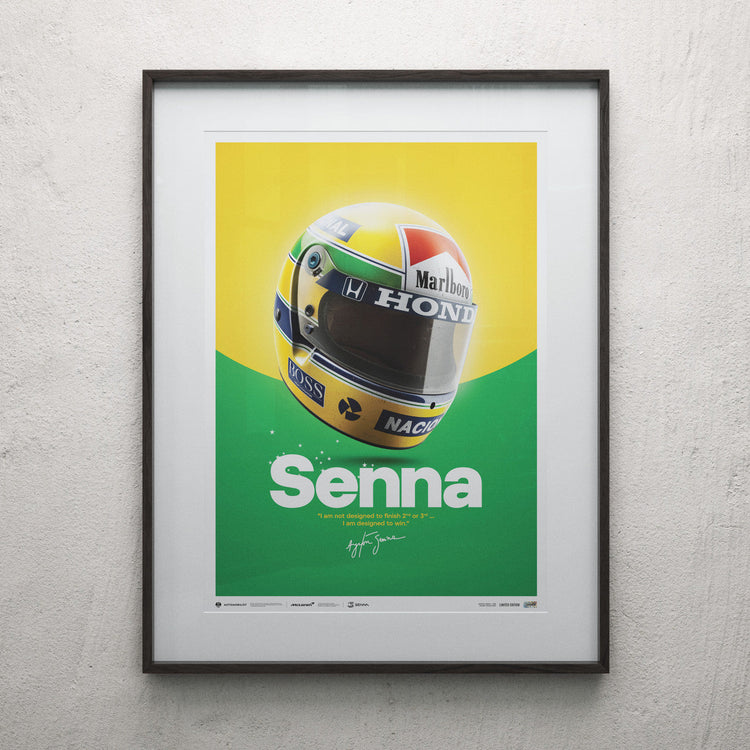 McLaren MP4/4 - Ayrton Senna - Helmet - 35th Anniversary - 1988 | Edition of 200 - McLaren F1 - Fueler™ - PROD01004267 - fueler.store - Poster