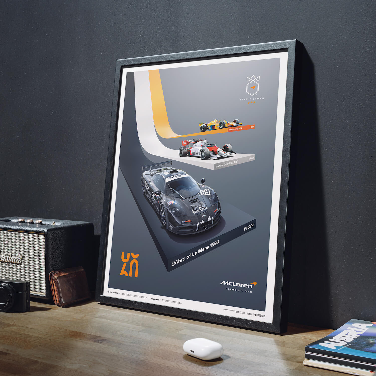 McLaren F1 - McLaren Racing - The Triple Crown - 60th Anniversary - Poster - Fueler™ 
