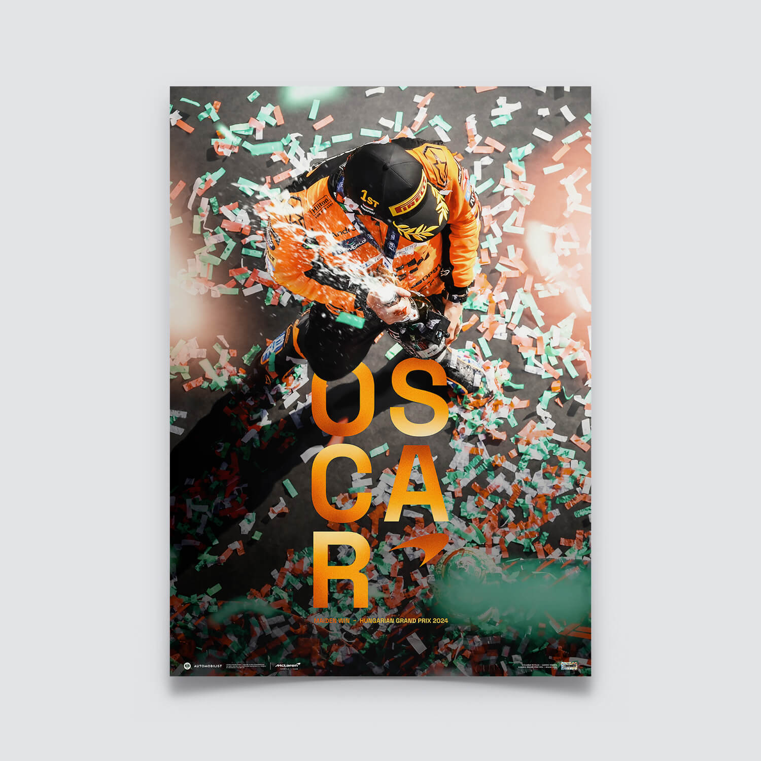 Oscar Piastri | 2024 Maiden Grand Prix Win Hungary | Collector’s Edition Poster | Large - McLaren F1 - Fueler™ - PROD01004998 - fueler.store - Poster