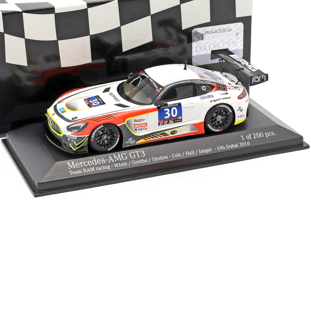 24H Dubai 2016 Team Ram AMG GT3 1:43 Minichamps Model Car - Mercedes-AMG Petronas - Fueler™ 