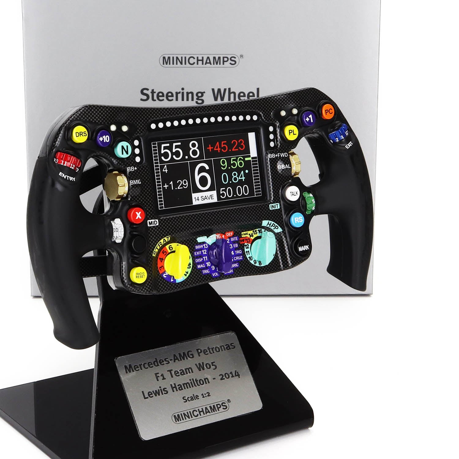 #44 Hamilton 2014 W05 Steering Wheel Replica 1:2 - Mercedes-AMG Petronas - Fueler™ - 247140044 - fueler.store - Collectibles