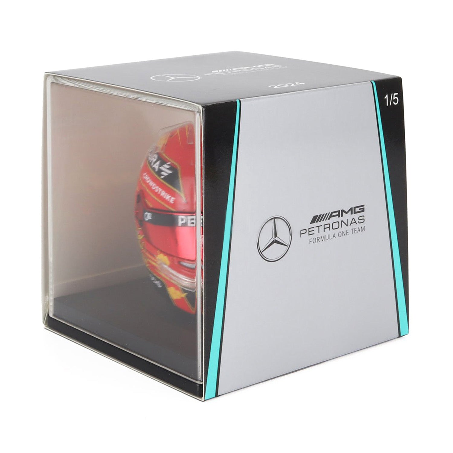 #63 Russell China GP 2024 1:5 Spark Mini Helmet - Mercedes-AMG Petronas - Fueler™ - 5HF157 - fueler.store - Collectibles