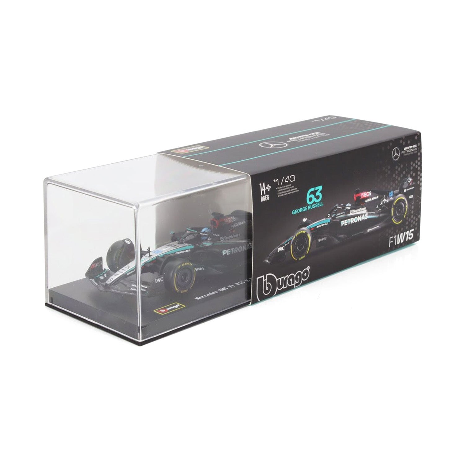 Mercedes-AMG Petronas - #63 Russell W15 2024 Season 1:43 Car Model - Car Model - Fueler™ 
