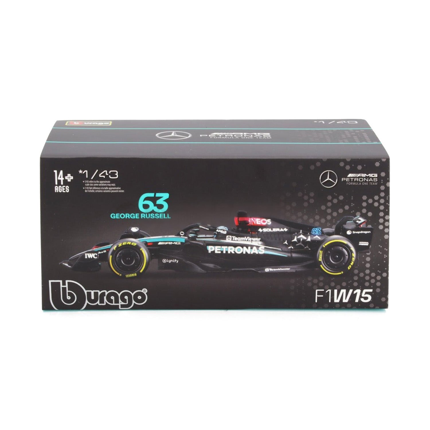 Mercedes-AMG Petronas - #63 Russell W15 2024 Season 1:43 Car Model - Car Model - Fueler™ 