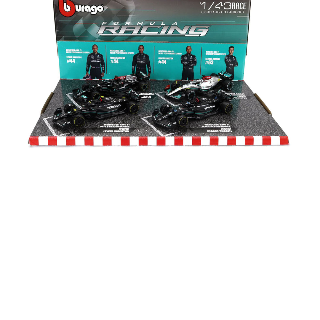 Mercedes-AMG Set of 4 1:43 Car Models - Mercedes-AMG Petronas - Fueler™ - BU38093-PACK4 - fueler.store - Collectibles