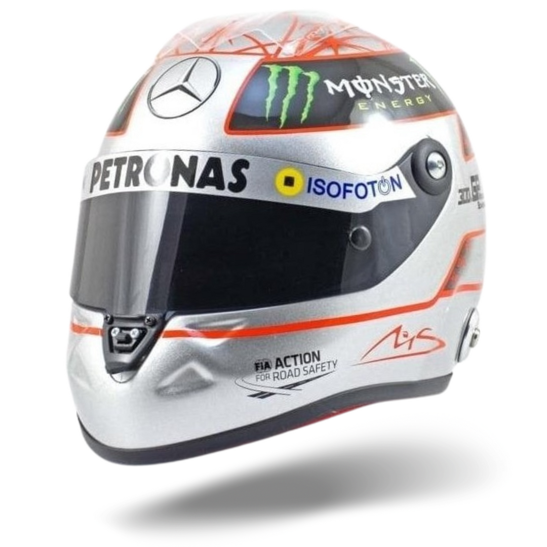 Michael Schumacher 2012 Platin Edition 1:2 Mini Helmet - Mercedes-AMG Petronas - Fueler™ - MH12MSPLT - fueler.store - Collectibles