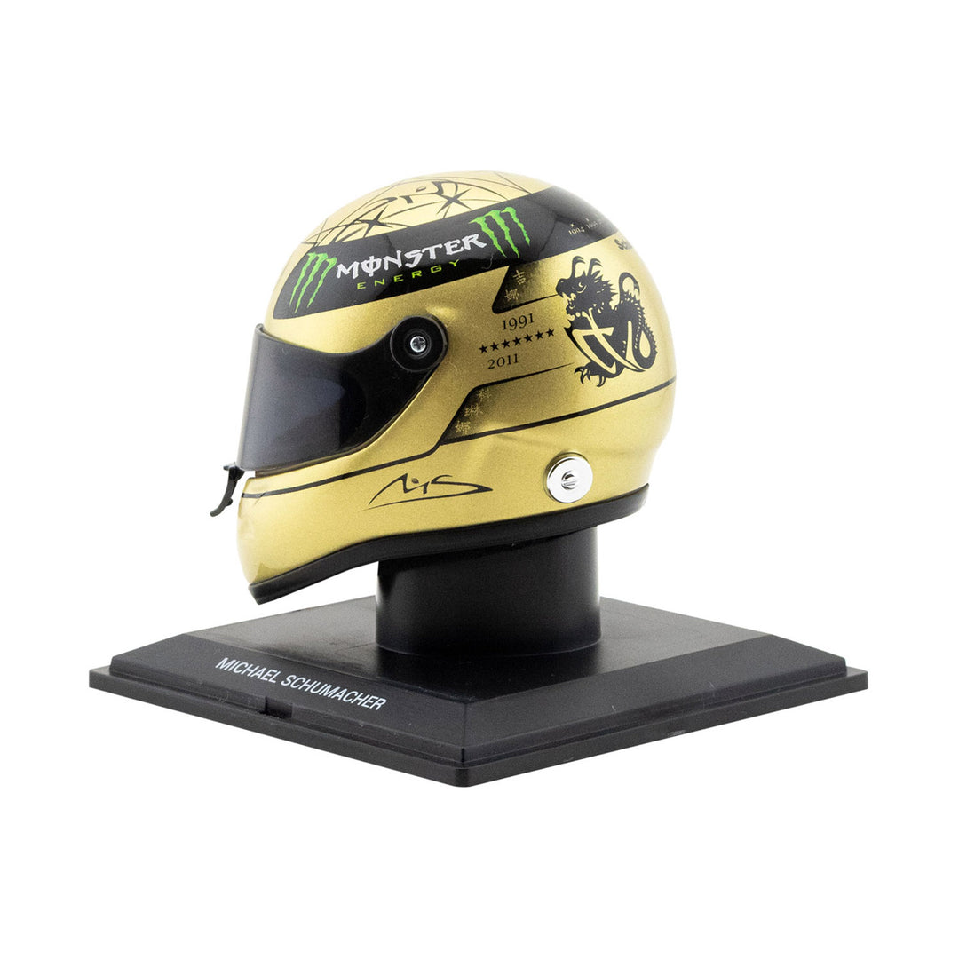 Michael Schumacher 20th GP 2012 1:4 Helmet - Michael Schumacher - Fueler™ - MS-MH-4-2011-G - fueler.store - Collectibles