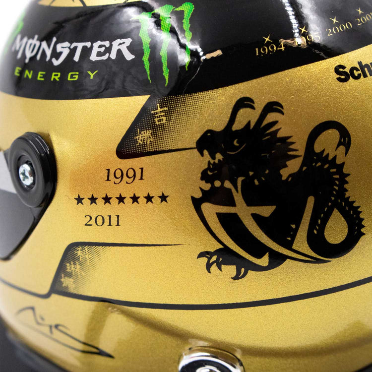 Michael Schumacher 20th GP 2012 1:4 Helmet - Michael Schumacher - Fueler™ - MS-MH-4-2011-G - fueler.store - Collectibles