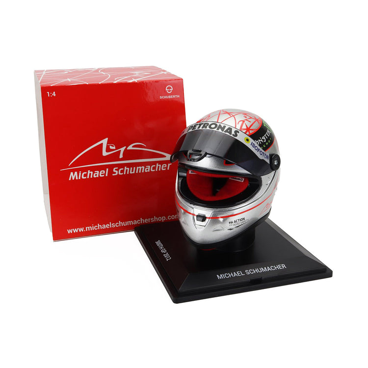 Michael Schumacher 300th GP 2012 1:4 Helmet - Michael Schumacher - Fueler™ - MS-MH-4-2012-P - fueler.store - Collectibles