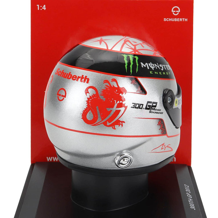 Michael Schumacher 300th GP 2012 1:4 Helmet - Michael Schumacher - Fueler™ - MS-MH-4-2012-P - fueler.store - Collectibles