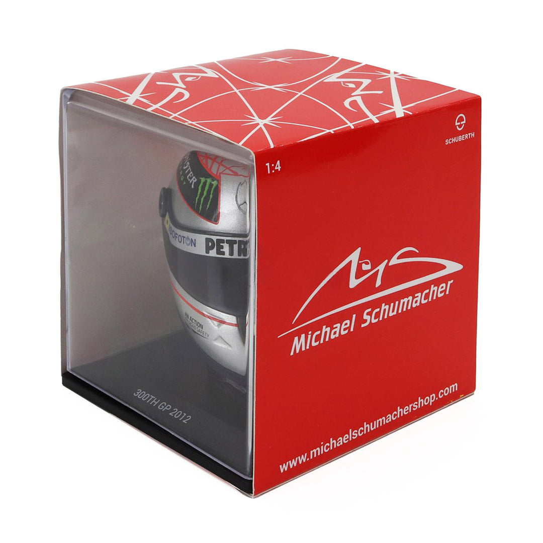 Michael Schumacher 300th GP 2012 1:4 Helmet - Michael Schumacher - Fueler™ - MS-MH-4-2012-P - fueler.store - Collectibles