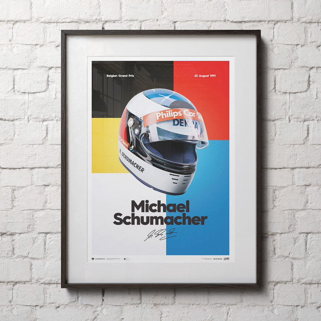 Michael Schumacher - Helmet - 1991 | Edition of 200 - Michael Schumacher - Fueler™ - PROD01004198 - fueler.store - Poster