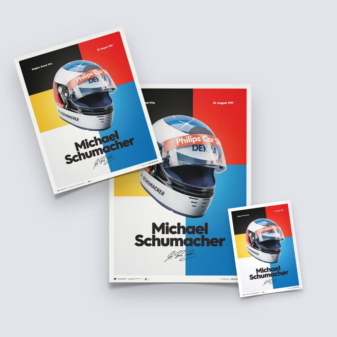 Michael Schumacher - Michael Schumacher - Helmet - 1991 | Mini edition - Poster - Fueler™ 