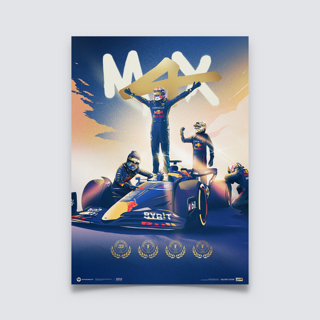 M4X Verstappen - 2024 F1® World Drivers' Champion | Collector’s Edition | Large - Red Bull Racing - Fueler™ - PROD01005070 - fueler.store - Poster