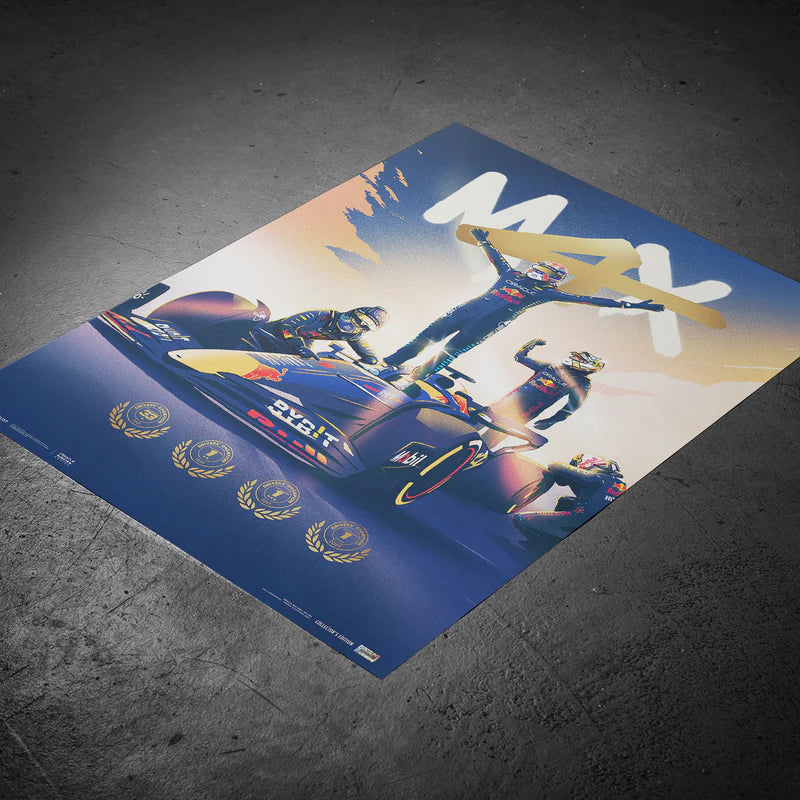 M4X Verstappen - 2024 F1® World Drivers' Champion | Collector’s Edition | Large - Red Bull Racing - Fueler™ - PROD01005070 - fueler.store - Poster