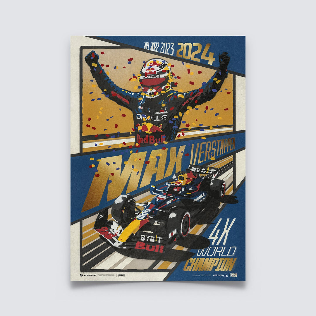 M4X Verstappen - 2024 F1® World Drivers' Champion | Collector's Edition Poster | Cito | Large - Red Bull Racing - Fueler™ - PROD01005064 - fueler.store - Poster