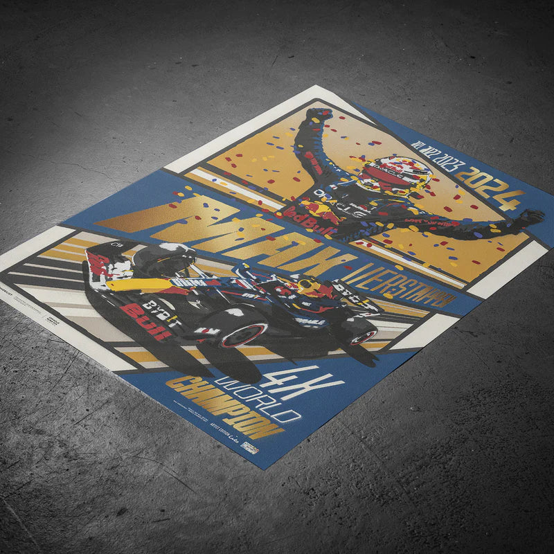 M4X Verstappen - 2024 F1® World Drivers' Champion | Collector's Edition Poster | Cito | Large - Red Bull Racing - Fueler™ - PROD01005064 - fueler.store - Poster