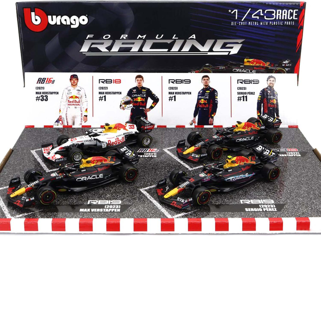 RBR Set of 4 1:43 Car Models - Red Bull Racing - Fueler™ - BU38092-PACK4 - fueler.store - Collectibles